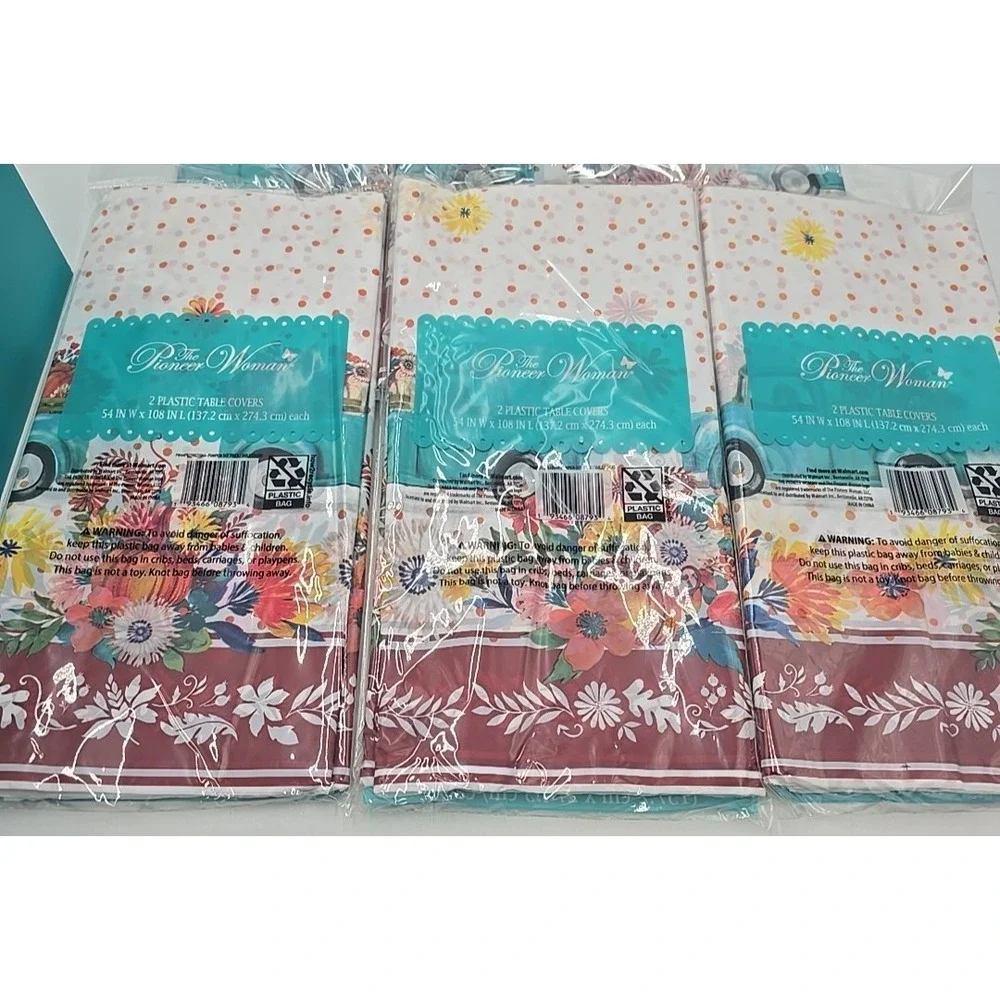 Pioneer Woman Harvest Thanksgiving 54 in w x 108 in. L Dog Plastic Table Covers